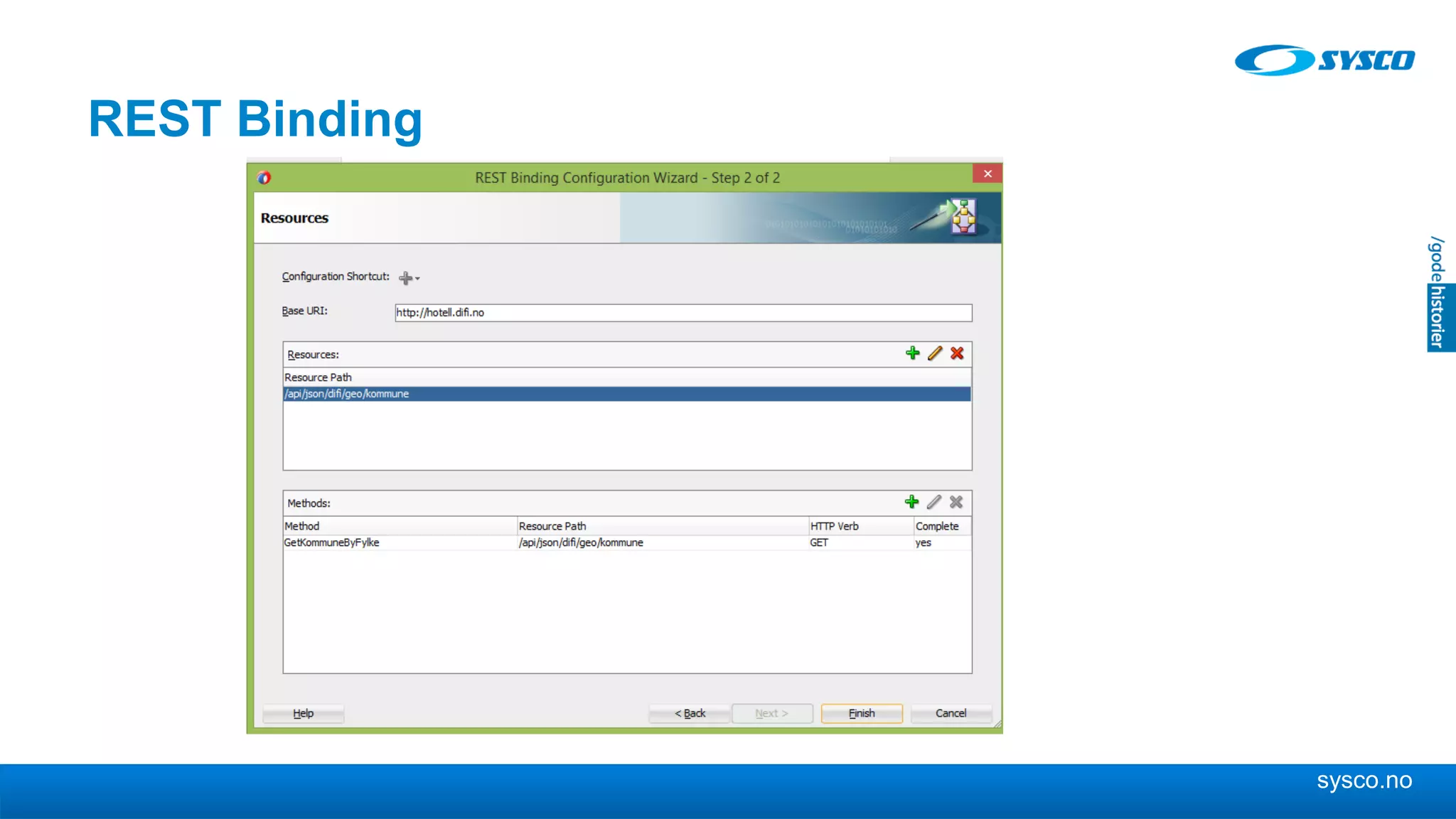 sysco.no
REST Binding
 