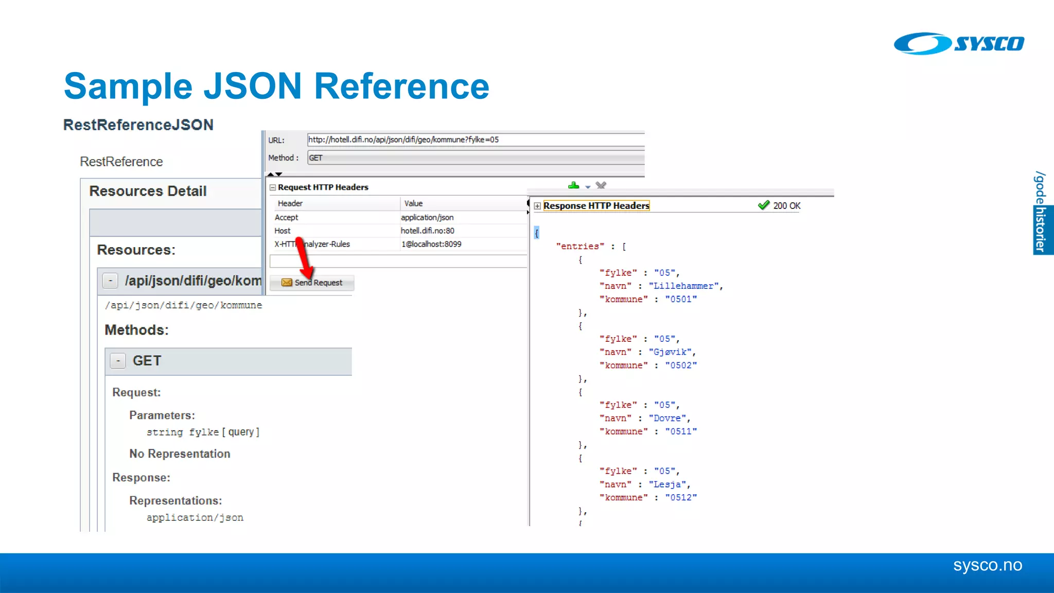 sysco.no
Sample JSON Reference
 