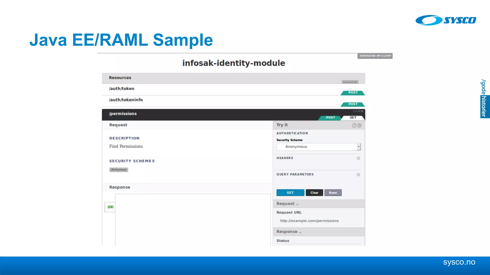sysco.no
Java EE/RAML Sample
 
