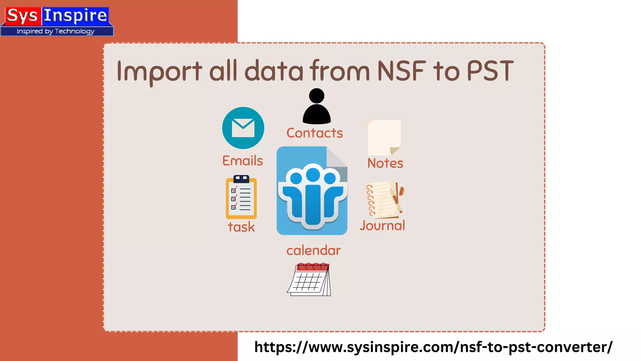 Import all data from NSF to PST
Contacts
Emails
calendar
task
Notes
Journal
https://www.sysinspire.com/nsf-to-pst-converter/
 