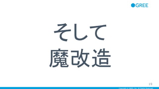 Copyright © GREE, Inc. All Rights Reserved.
そして
魔改造
19
 