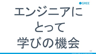 Copyright © GREE, Inc. All Rights Reserved.
エンジニアに
とって
学びの機会 60
 