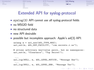 Syslog Api Syslog Protocols | PDF