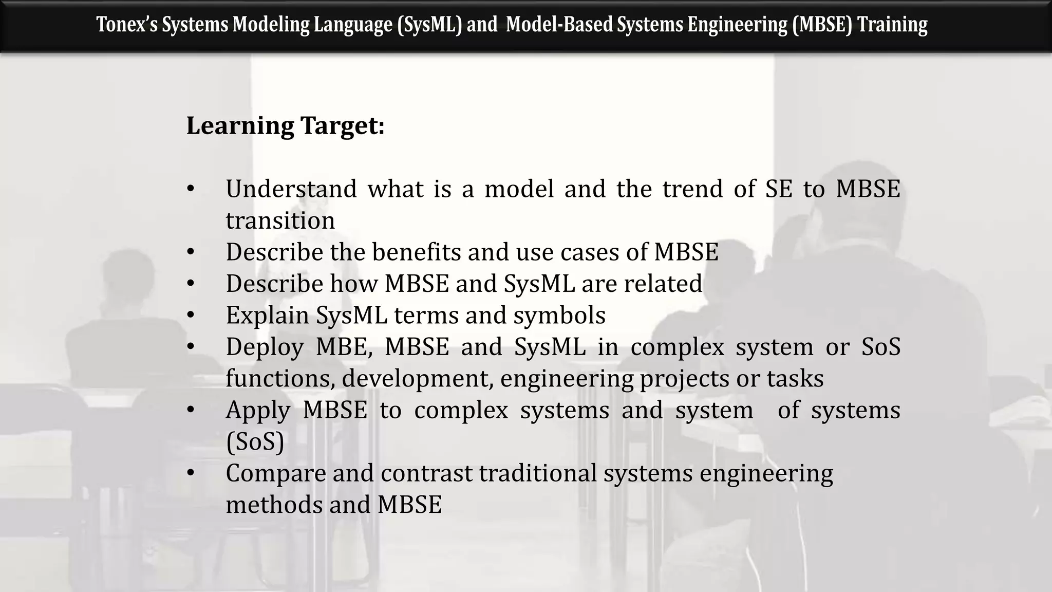 Systems Modeling Language (SysML) and Model-Based Systems Engineering ...