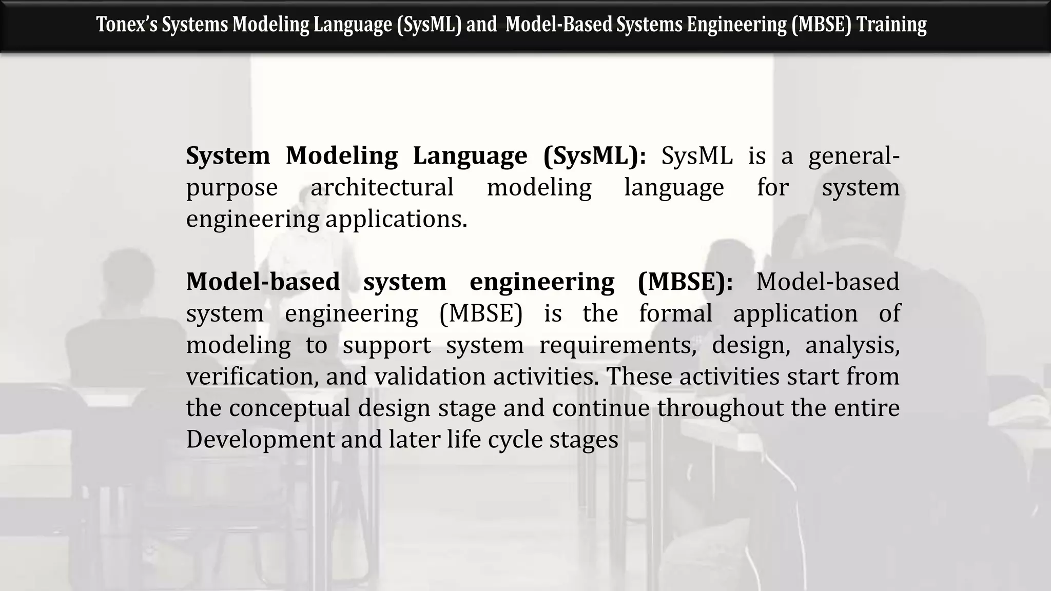 Systems Modeling Language (SysML) and Model-Based Systems Engineering ...