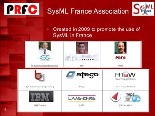 SysML France Association
8
• Created in 2009 to promote the use of
SysML in France
 