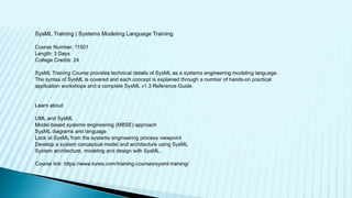SysML MBSE Training Courses, Seminars & Consulting Services by Tonex