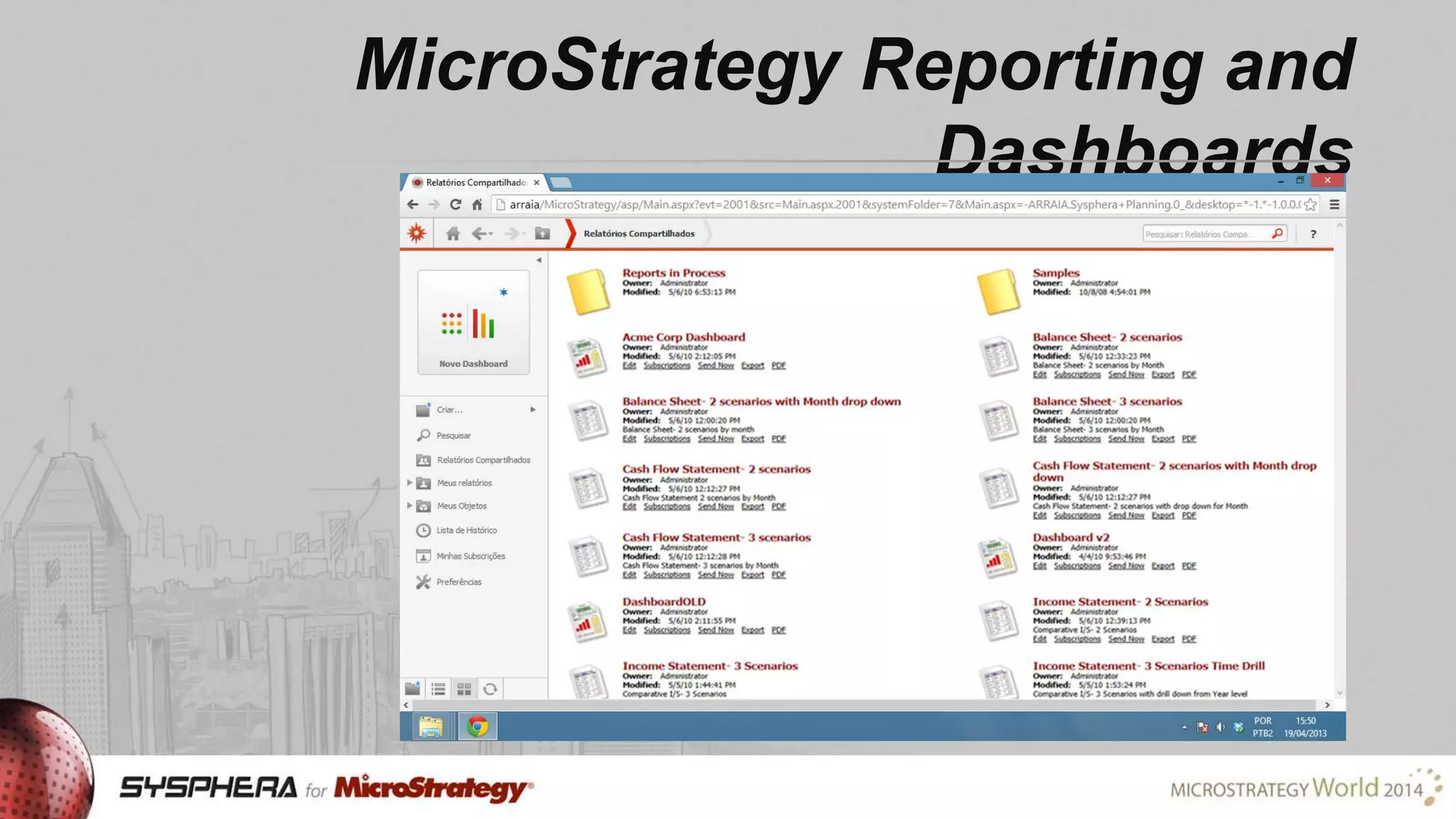 MicroStrategy Reporting and
Dashboards

 