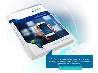 SYSPRO Espresso Mobile ERP Solution for Factory Floor Manager | PPT