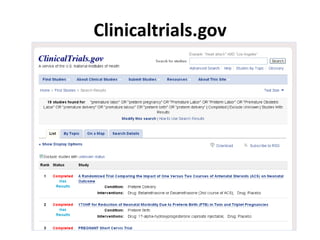 Clinicaltrials.gov
 
