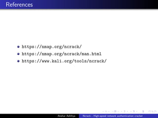 System Securirty Password Cracking Tool Ncrack | PDF