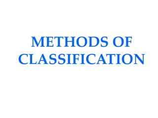 METHODS OF CLASSIFICATION