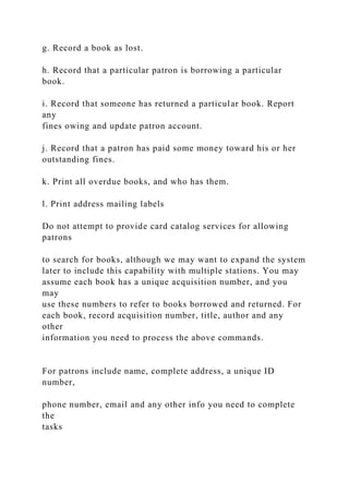 System and Problem for a Library Management System .docx