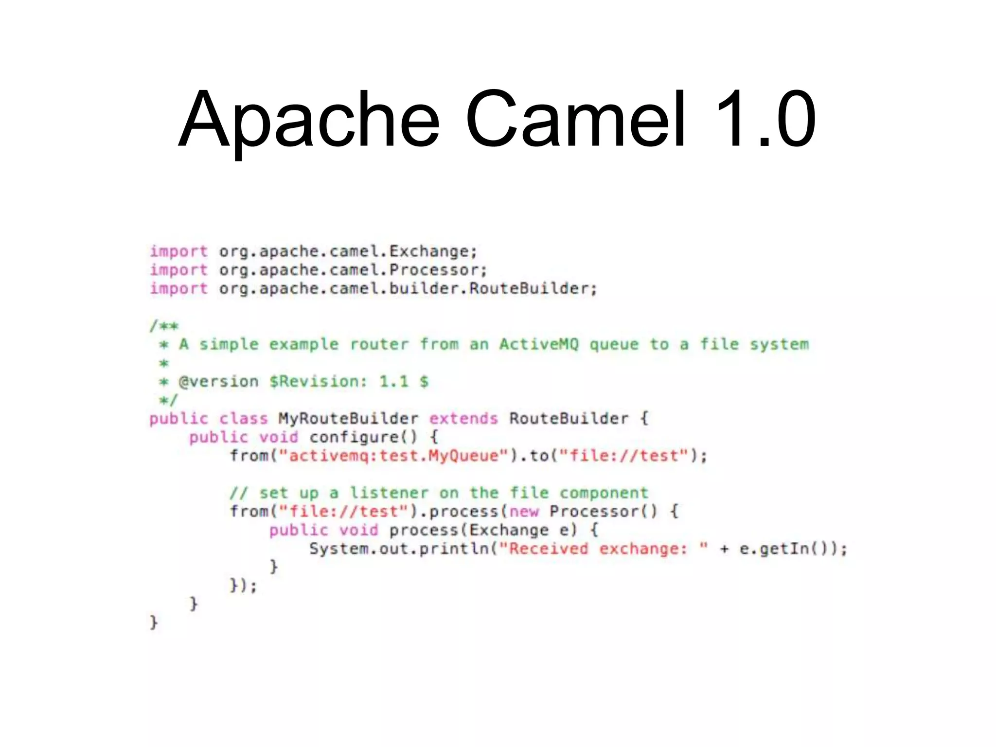Apache Camel 1.0
 