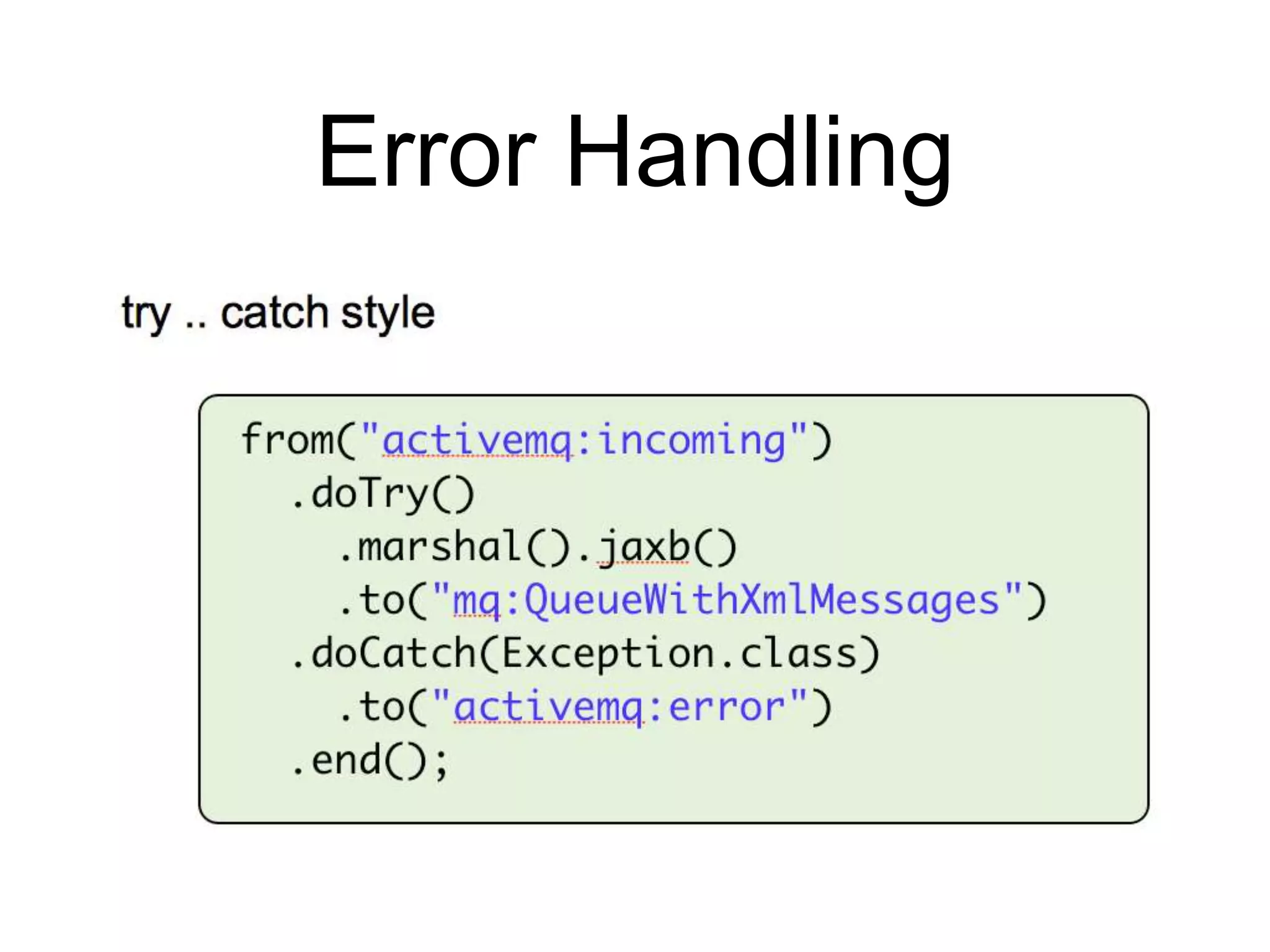 Error Handling
 