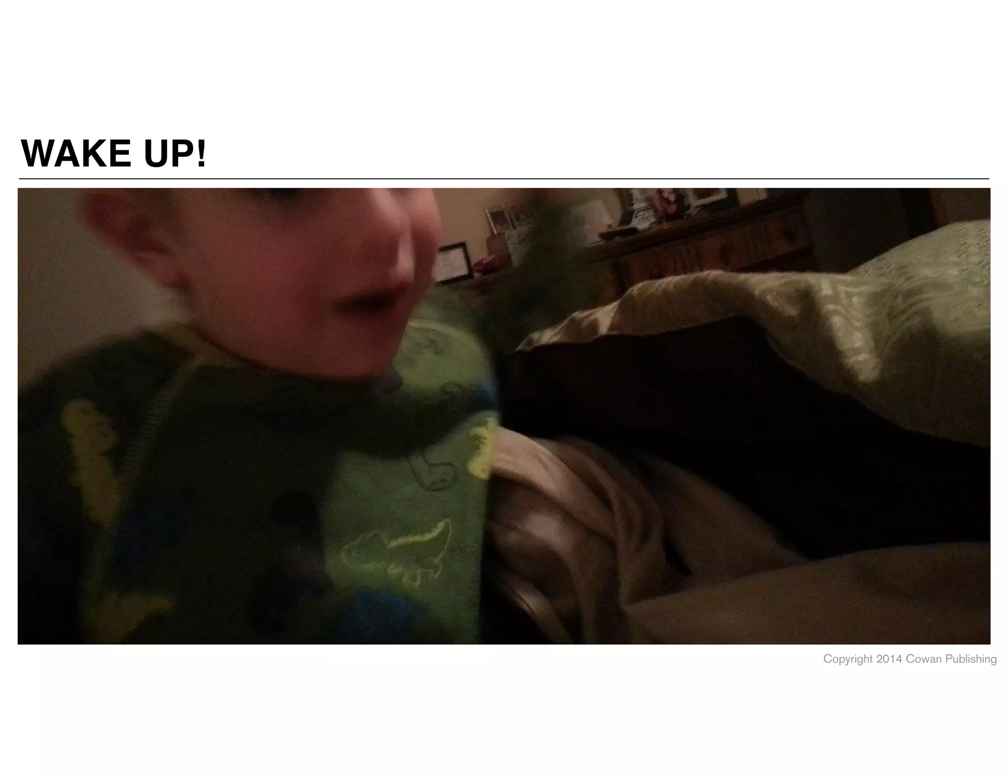 Copyright 2014 Cowan Publishing
WAKE UP!
 