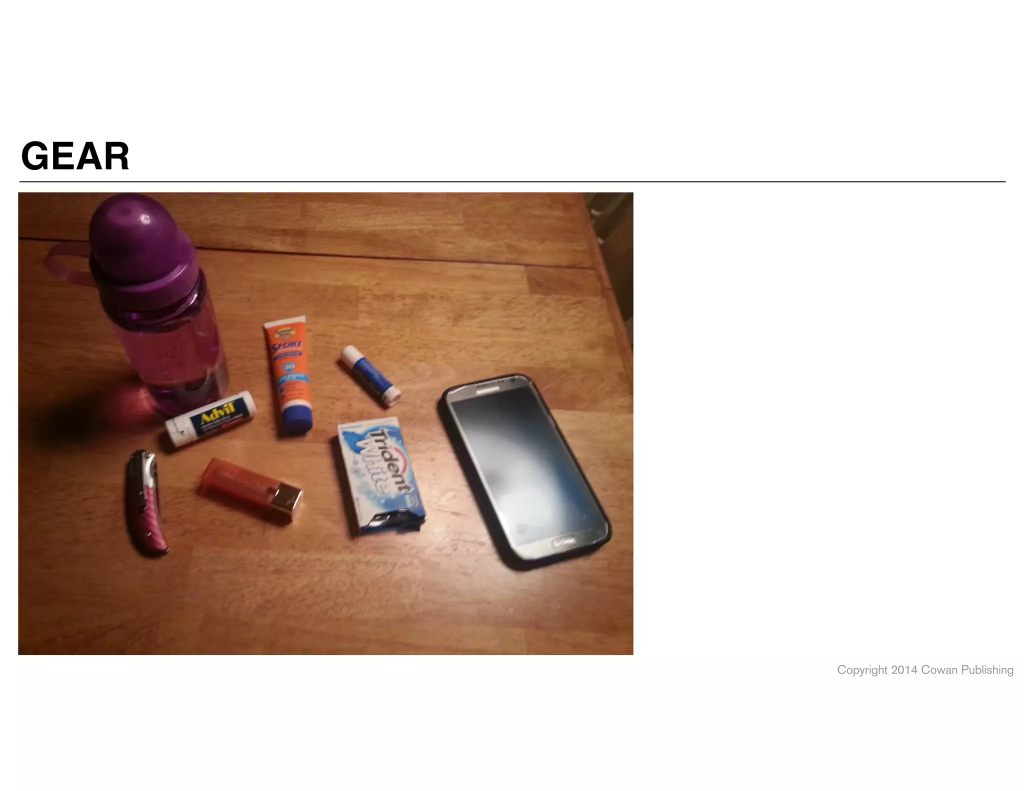 Copyright 2014 Cowan Publishing
GEAR
 