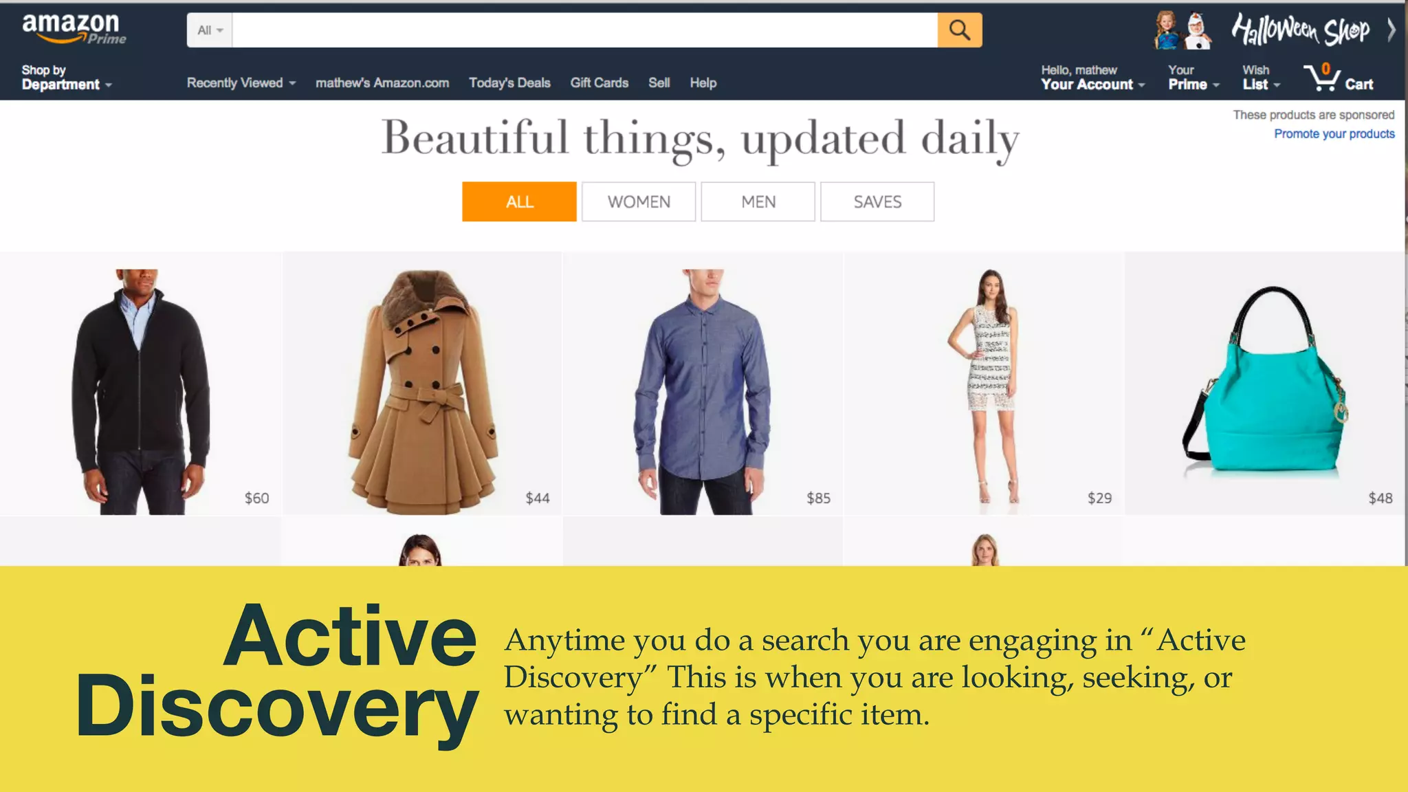 @msweezey
Active 
Discovery
Anytime you do a search you are engaging in “Active
Discovery” This is when you are looking, seeking, or
wanting to find a specific item.
 