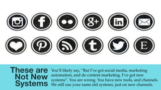 @msweezey
These are
Not New
Systems 
You’ll likely say, “But I’ve got social media, marketing
automation, and do content m...