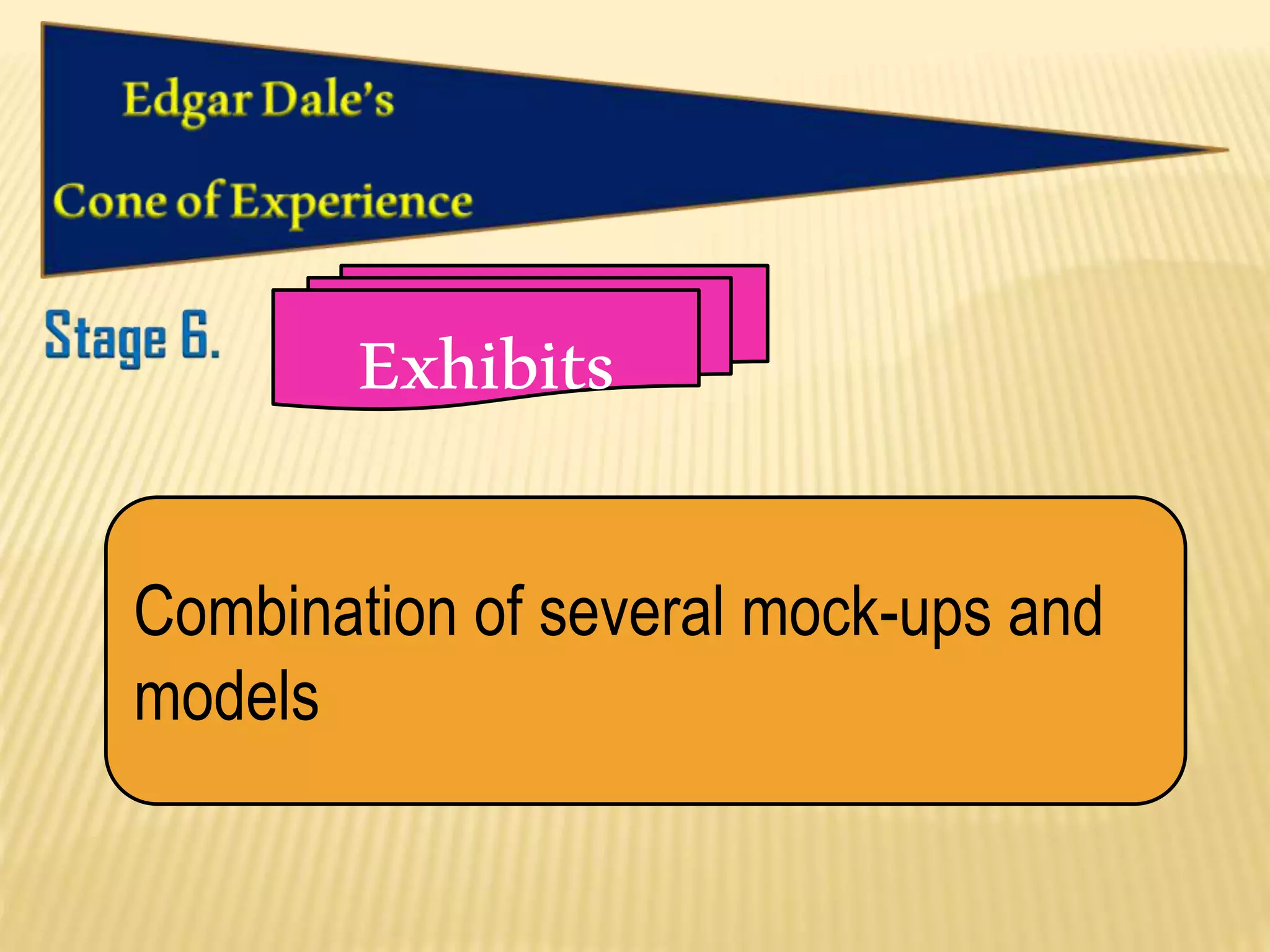 Exhibits
Combination of several mock-ups and
models
 