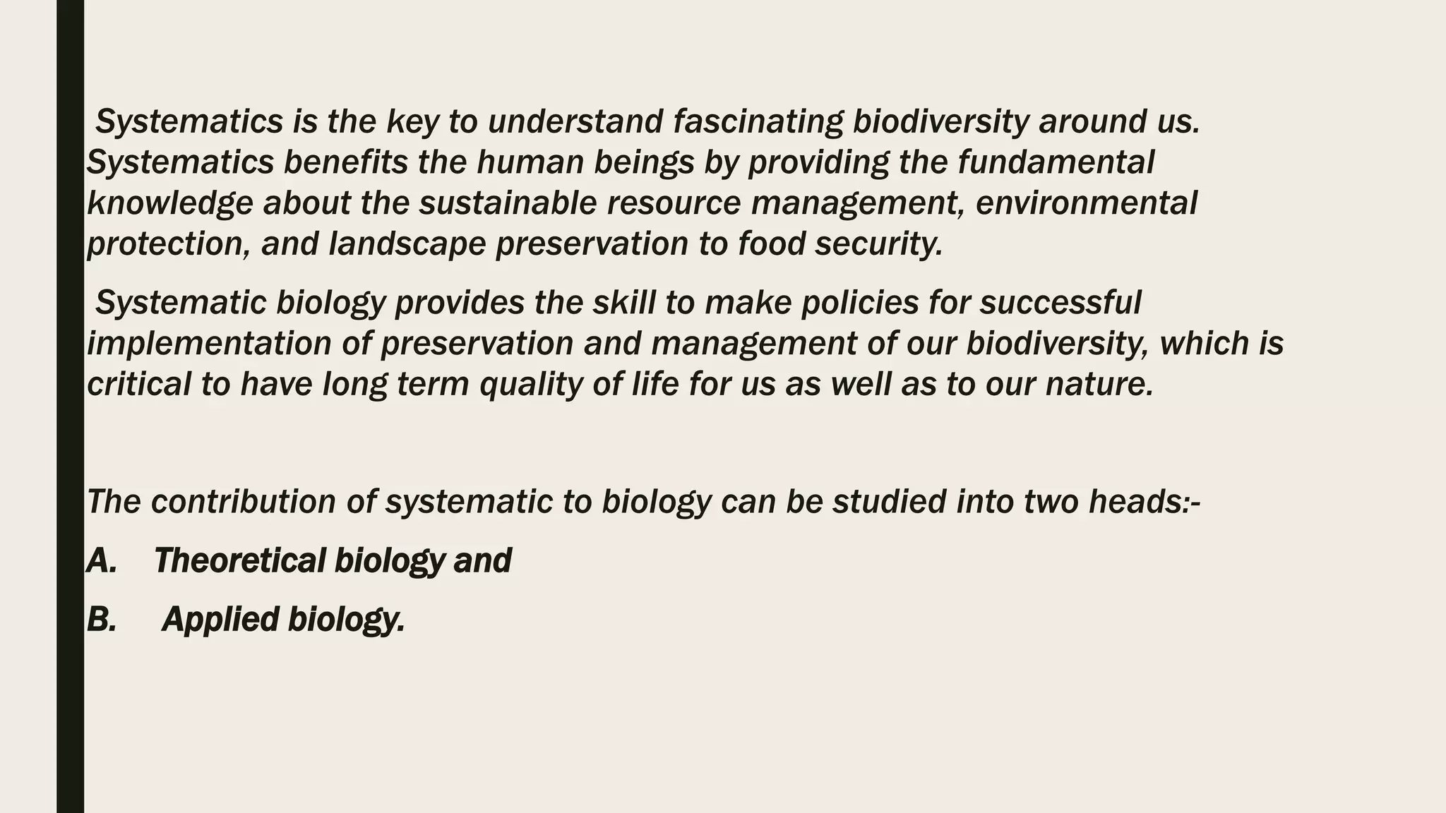 Contribution to Systematic biology. KUST | PPTX