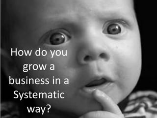 How do you
grow a
business in a
Systematic
way?
 