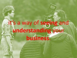 it’s a way of seeing and
understanding your
business.
 