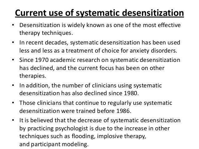 systematic desensitization desensitization therapy