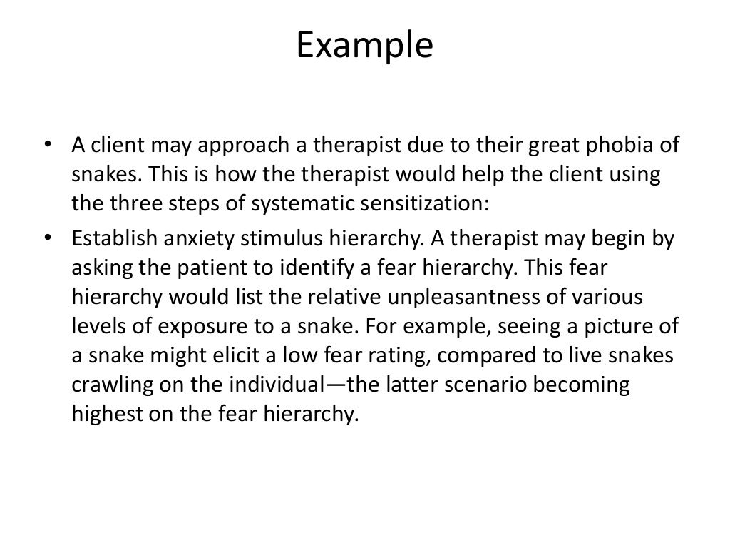 Systematic desensitization