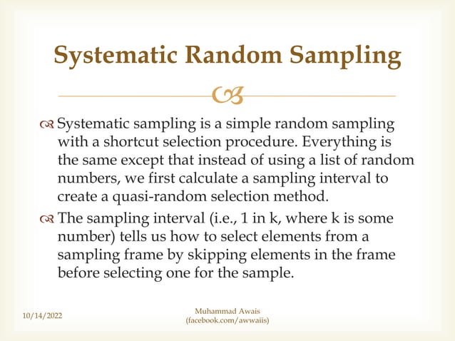 Systematic Random Sampling Technique - Probability Sampling - Mass ...