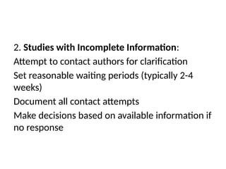 Screening and Selecting Studies for Systematic Review Dr Reginald ...