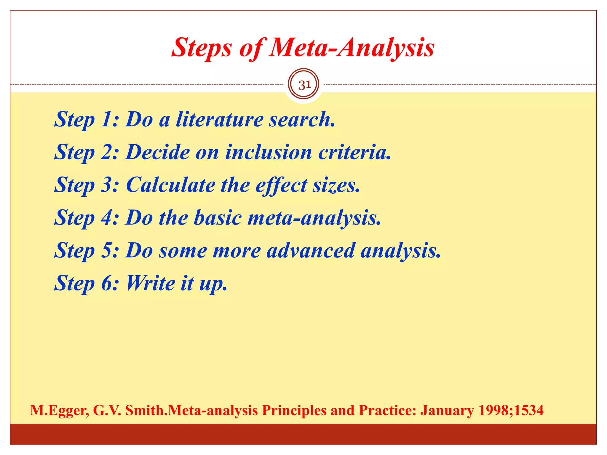 Systematic Reviews And Metanalysis | PPTX