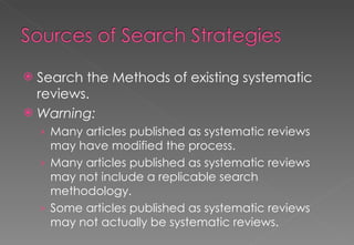 Systematic Reviews: Context & Methodology for Librarians | PPT