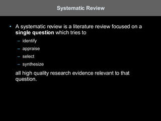 Systematic Reviews Class 4c