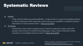 Systematic Reviews, Tech Mining, and Other Knowledge Synthesis Beasts ...