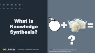 Systematic Reviews, Tech Mining, and Other Knowledge Synthesis Beasts ...