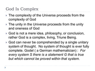 God Complex Examples Systematic Theology 6a - The Trinity.ppt