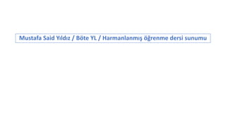 Mustafa Said Yıldız / Böte YL / Harmanlanmış öğrenme dersi sunumu
 