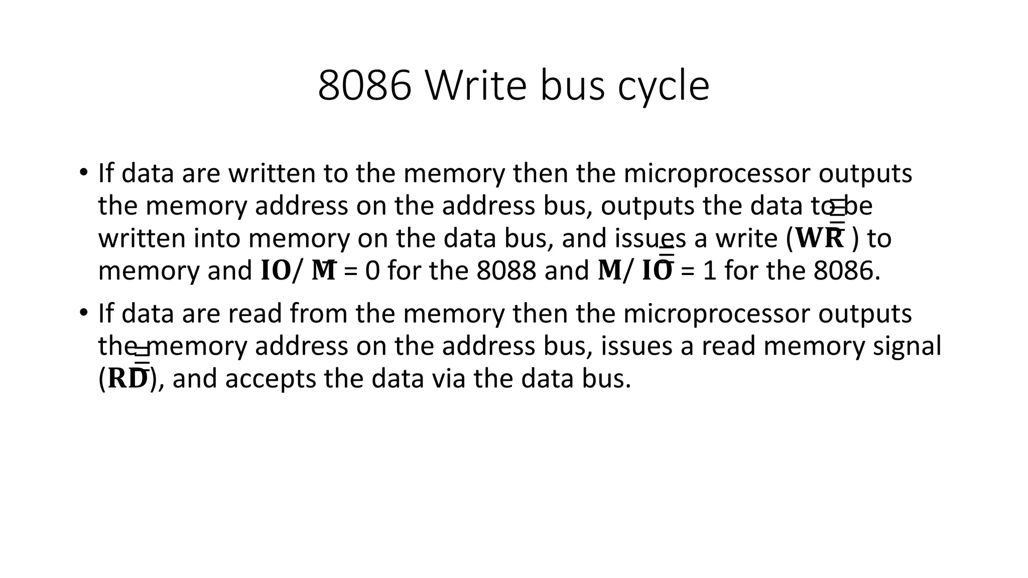 System bus timing 8086 ppt
