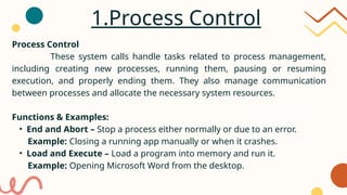 System Call Example Process Management Operating system System Calls as pptx on slide share | PPTX