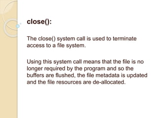 System calls | PPTX