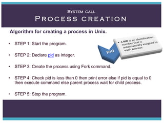 System Call Example Process Management System calls | PDF