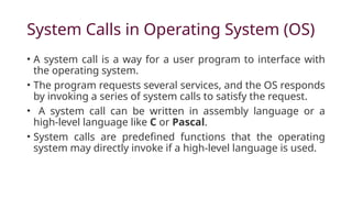 SYSTEM CALLS IN THE OPERATING SYSTEM.pptx