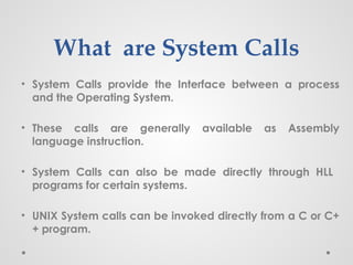 Comprehensive Overview of System Calls in Operating Systems with UNIX ...