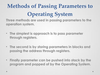 Operating System Parameters Comprehensive Overview of System Calls in Operating Systems with UNIX ...