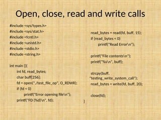 System calls in Linux environment for beginners | PPT