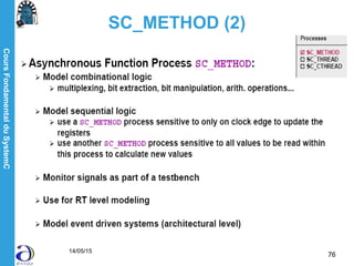 CoursFondamentalduSystemC
14/05/15
76
SC_METHOD (2)
 