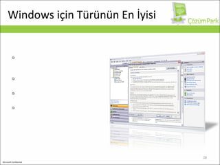 Windows için Türünün En İyisi 50’nin üzerinde MS uygulaması, sunucusu ve istemcisi için uzmanlık Windows Hata raporlama ile ajan olamadan arıza izleyebilme Vista, XP  ve  Office  için istemci izleme Denetleme loglarının toplanması 