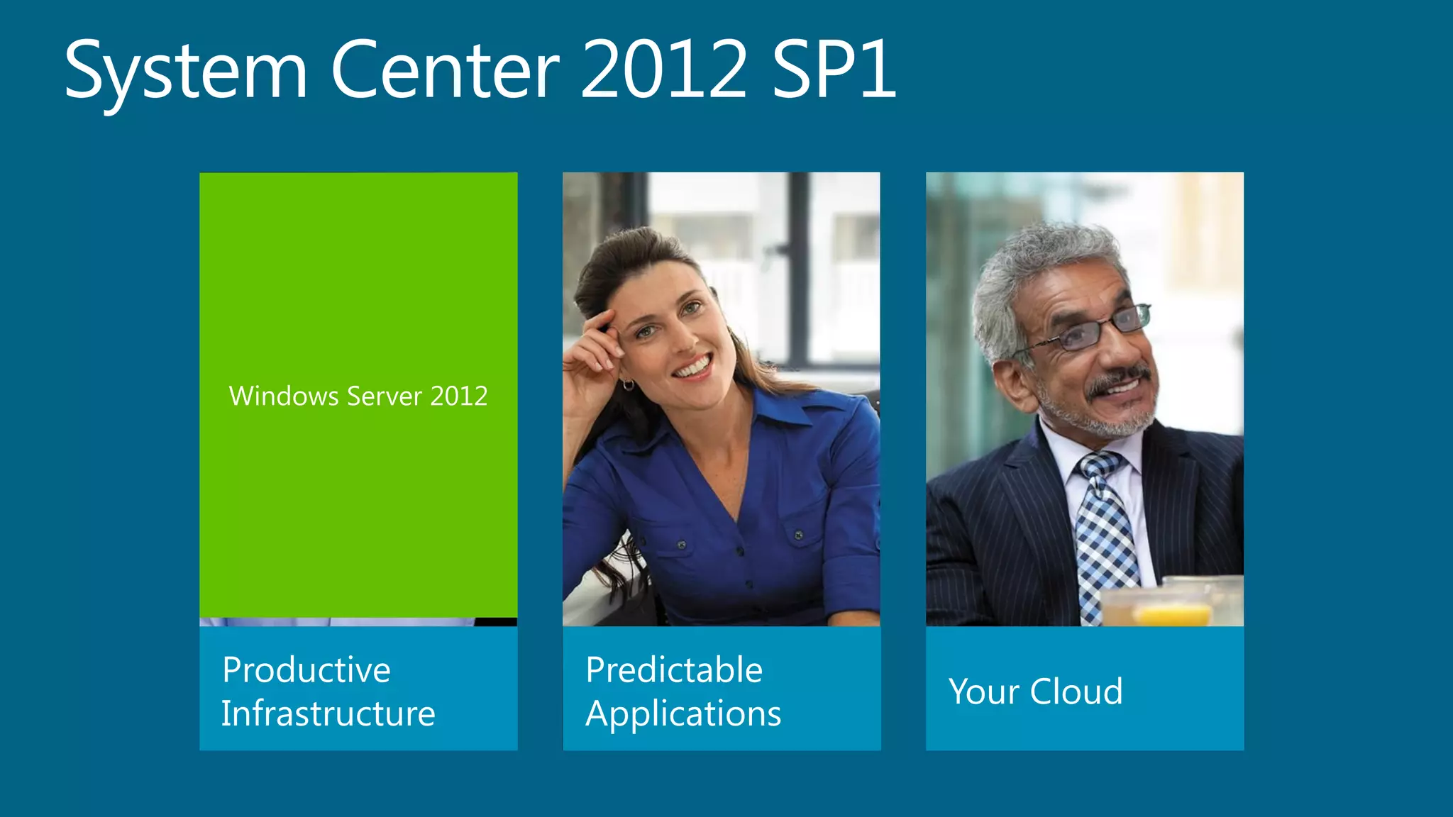 Windows Server 2012




Productive            Predictable
                                     Your Cloud
Infrastructure        Applications
                                                  3
 