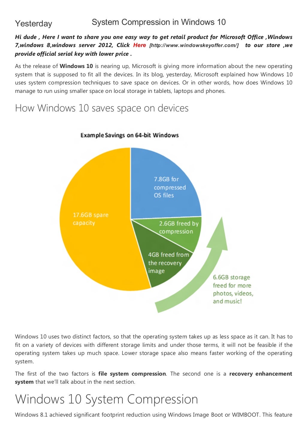 System compression in windows 10